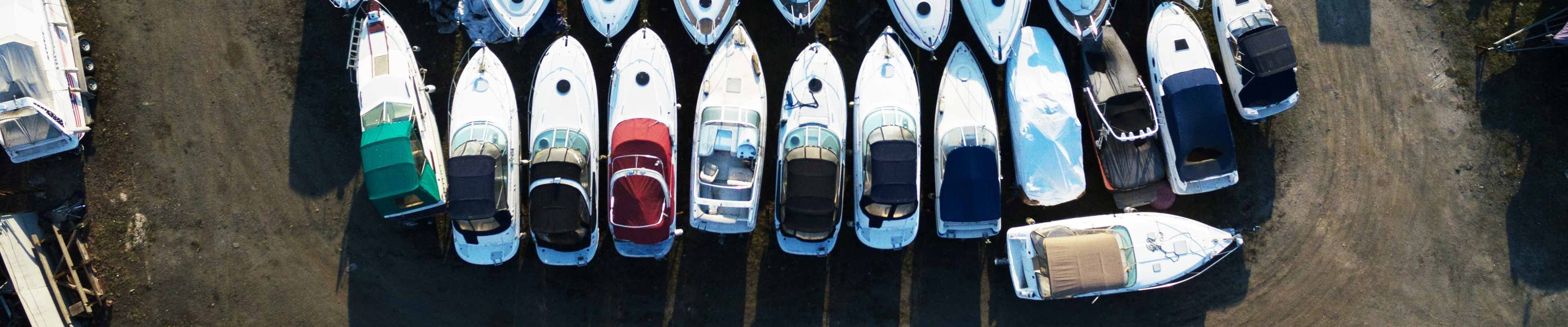 Boats in storage for the winter