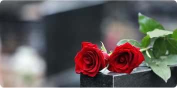 roses on a headstone