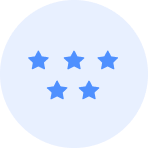 a blue star with a black background