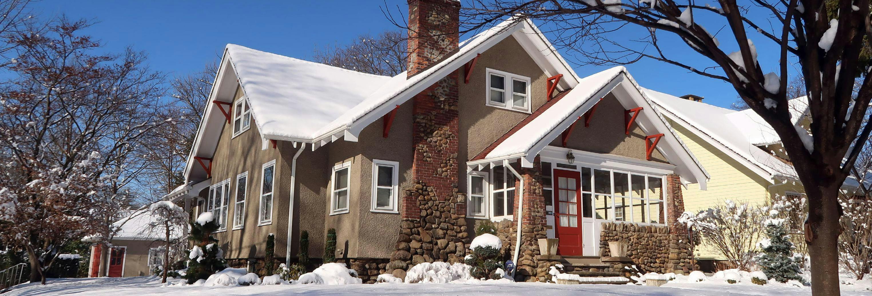residential home with snow