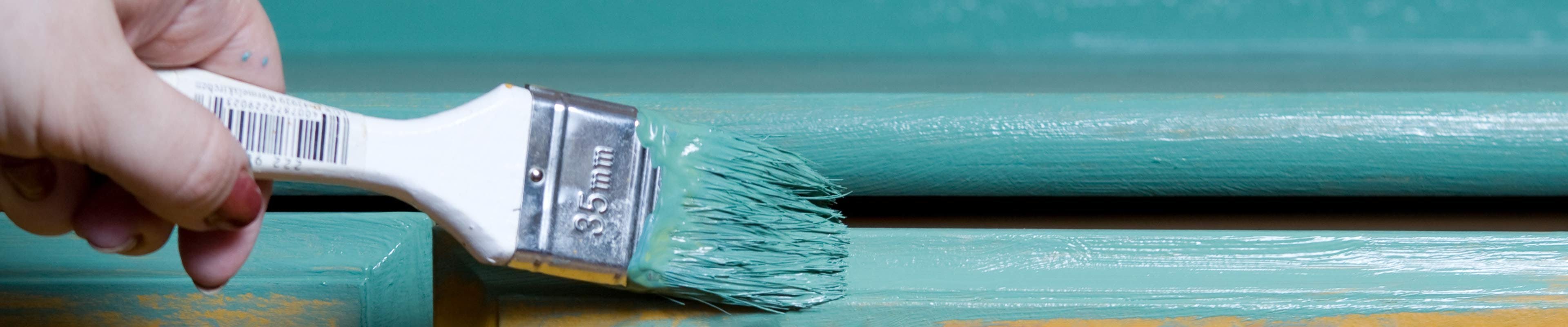 Painting furniture with teal paint