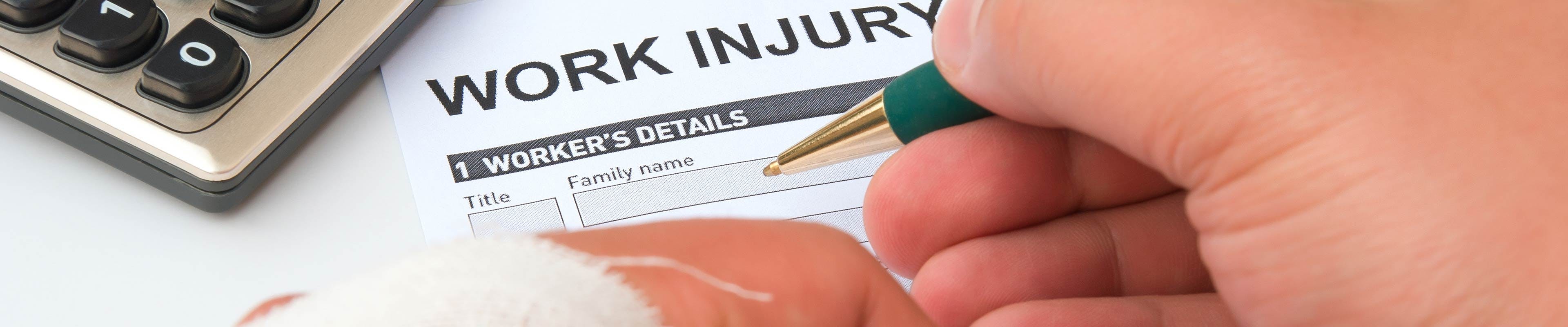 Filling out workers compensation paperwork 