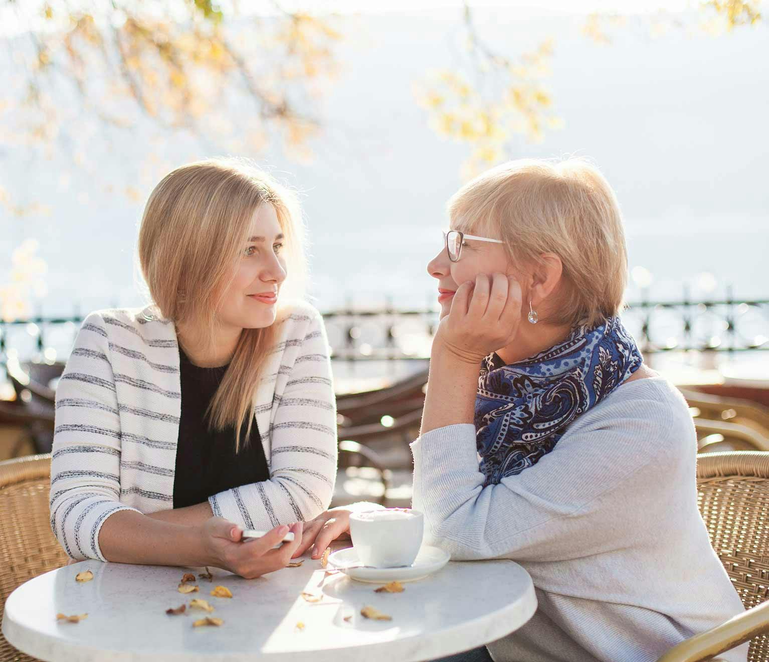 Mother and daughter having a conversation about life insurance
