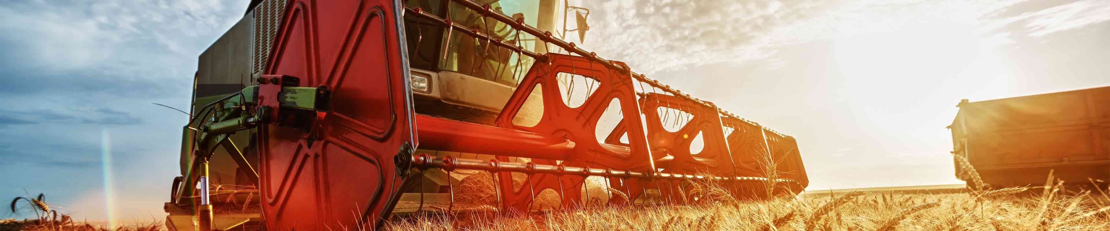 Close up image of a wheat harvest equipment-Web