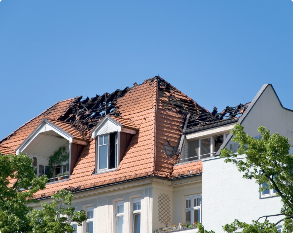 a home with roof damage