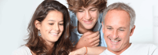 a group of people smiling
