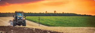 a tractor on a road