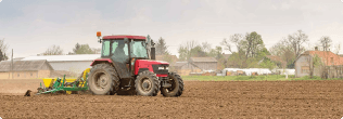 a tractor in a field