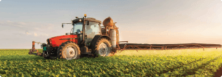 a tractor in a field